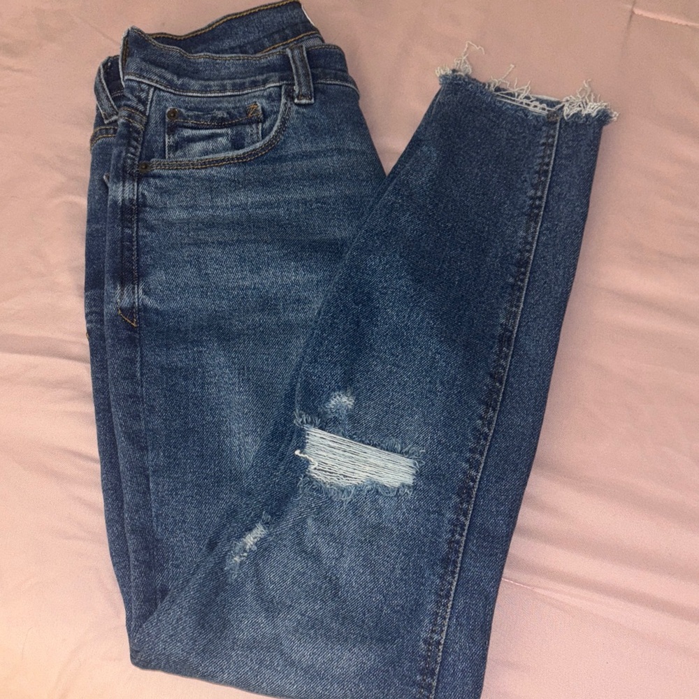 Kensie Dark Blue Distressed Skinny Jeans